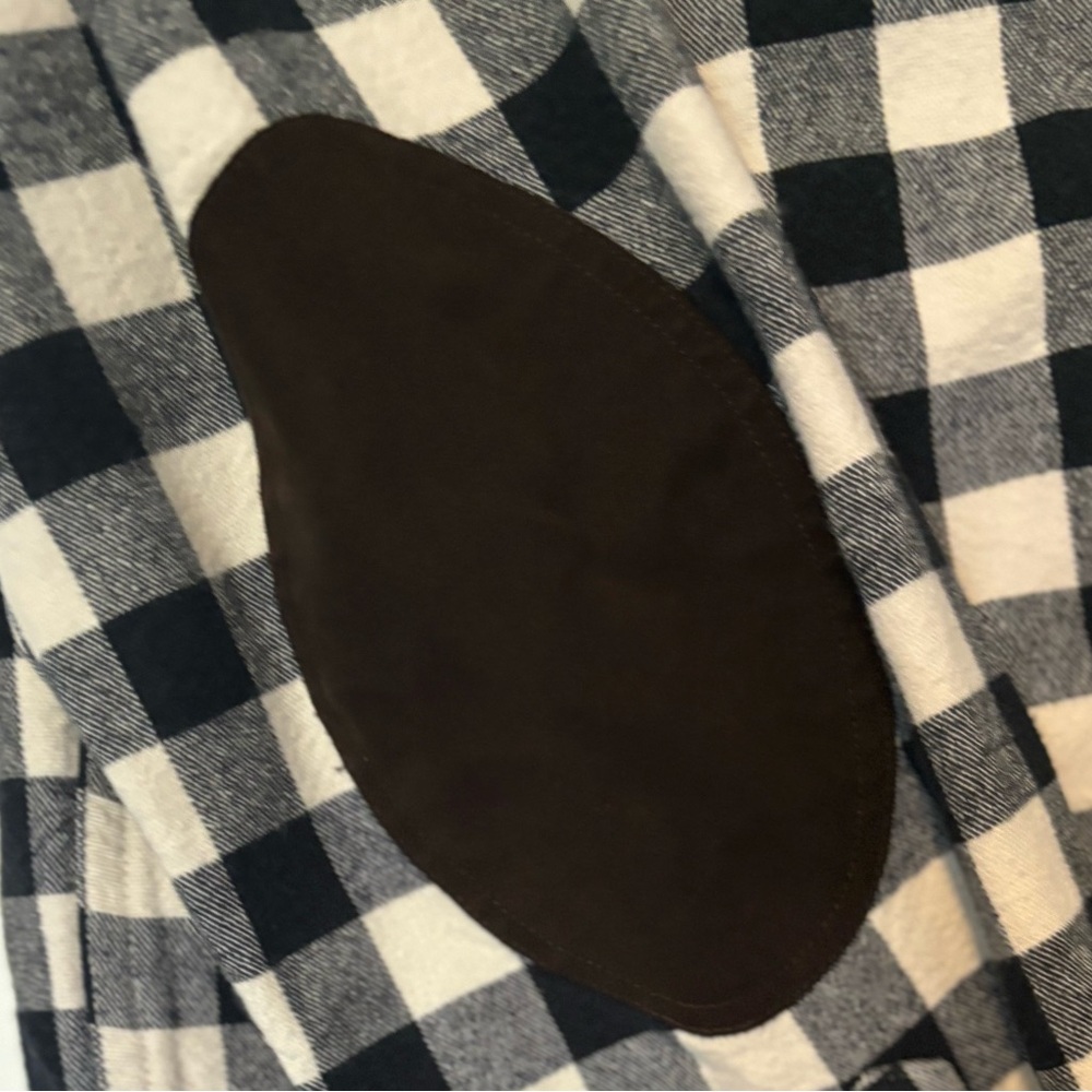 J.Crew Plaid rugged elbow-patch shirt Cream/Black check Size M Men’s‎ - Picture 2 of 5